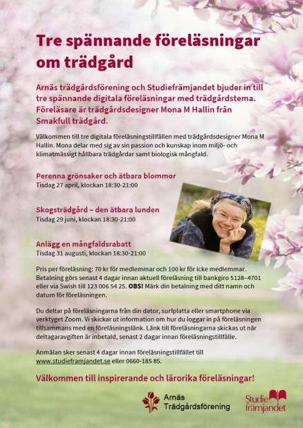 Affisch digitala föreläsningar med Mona M Hallin